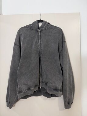 Represent - Washed Charcoal Zip-Up Hoodie